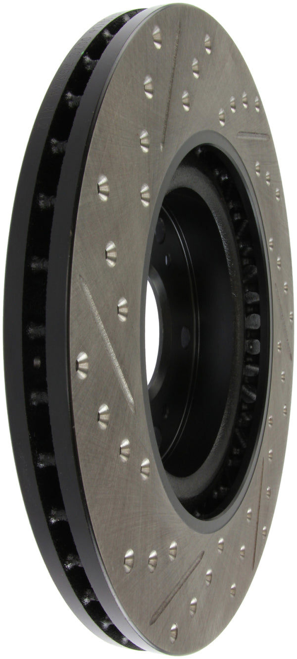 StopTech 02-06 Acura RSX Type S / 06-09 Honda Civic Si Slotted & Drilled Left Front Rotor - Bull Strap