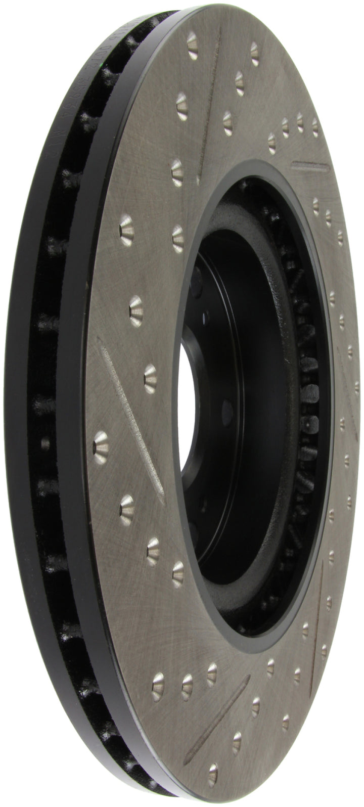 StopTech 02-06 Acura RSX Type S / 06-09 Honda Civic Si Slotted & Drilled Left Front Rotor - Bull Strap