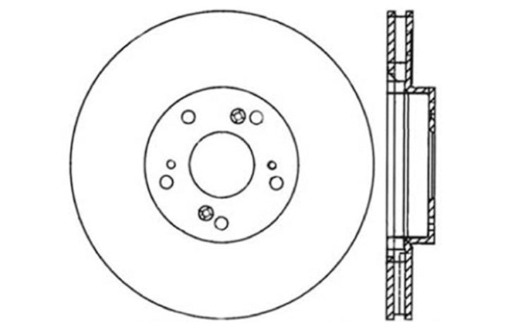 StopTech 02-06 Acura RSX Type S / 06-09 Honda Civic Si Slotted & Drilled Left Front Rotor - Bull Strap