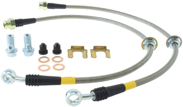 StopTech 02-07 WRX Stainless Steel Rear Brake Lines - Bull Strap