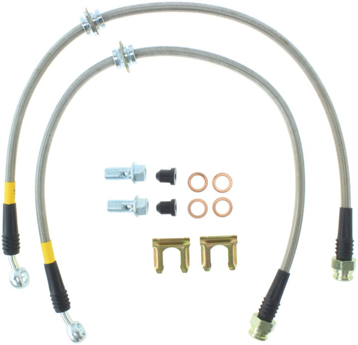 StopTech 02-07 WRX Stainless Steel Rear Brake Lines - Bull Strap