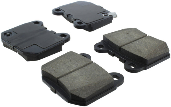 StopTech 03-06 Mitsubishi Lancer Sport Brake Pads w/Shims and Hardware - Rear - Bull Strap