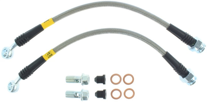 StopTech 03-07 Hummer H2 Stainless Steel Rear Brake Lines - Bull Strap
