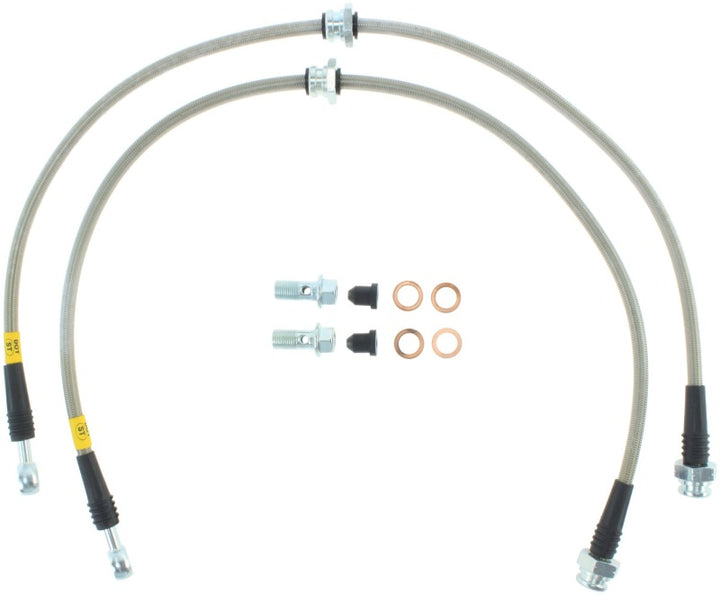 StopTech 03-08 Infiniti FX35/FX45/FX50 Stainless Steel Front Brake Lines - Bull Strap
