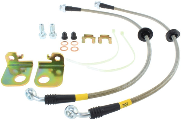 StopTech 04-06 Pontiac GTO Stainless Steel Front Brake Line Kit - Bull Strap