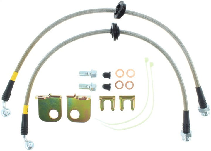 StopTech 04-06 Pontiac GTO Stainless Steel Front Brake Line Kit - Bull Strap