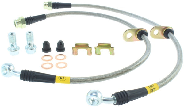 StopTech 04-07 STi & 06-07 WRX Stainless Steel Front Brake Lines - Bull Strap