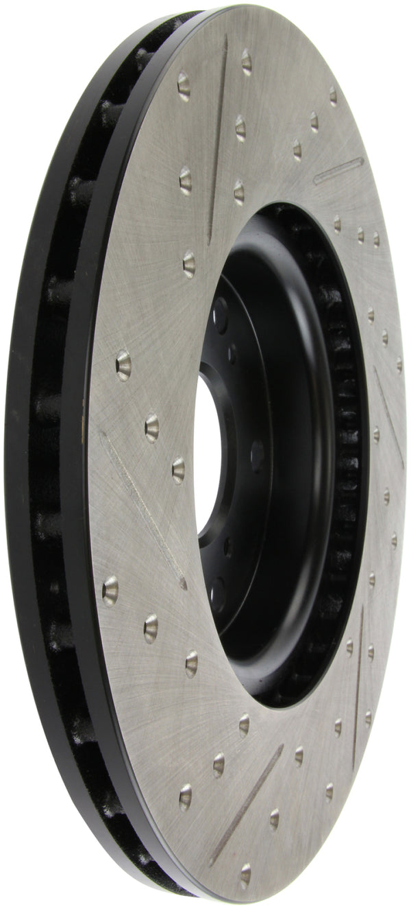 StopTech 04-08 Acura TL (Brembo Caliber) SportStop Slotted & Drilled Left Front Rotor - Bull Strap