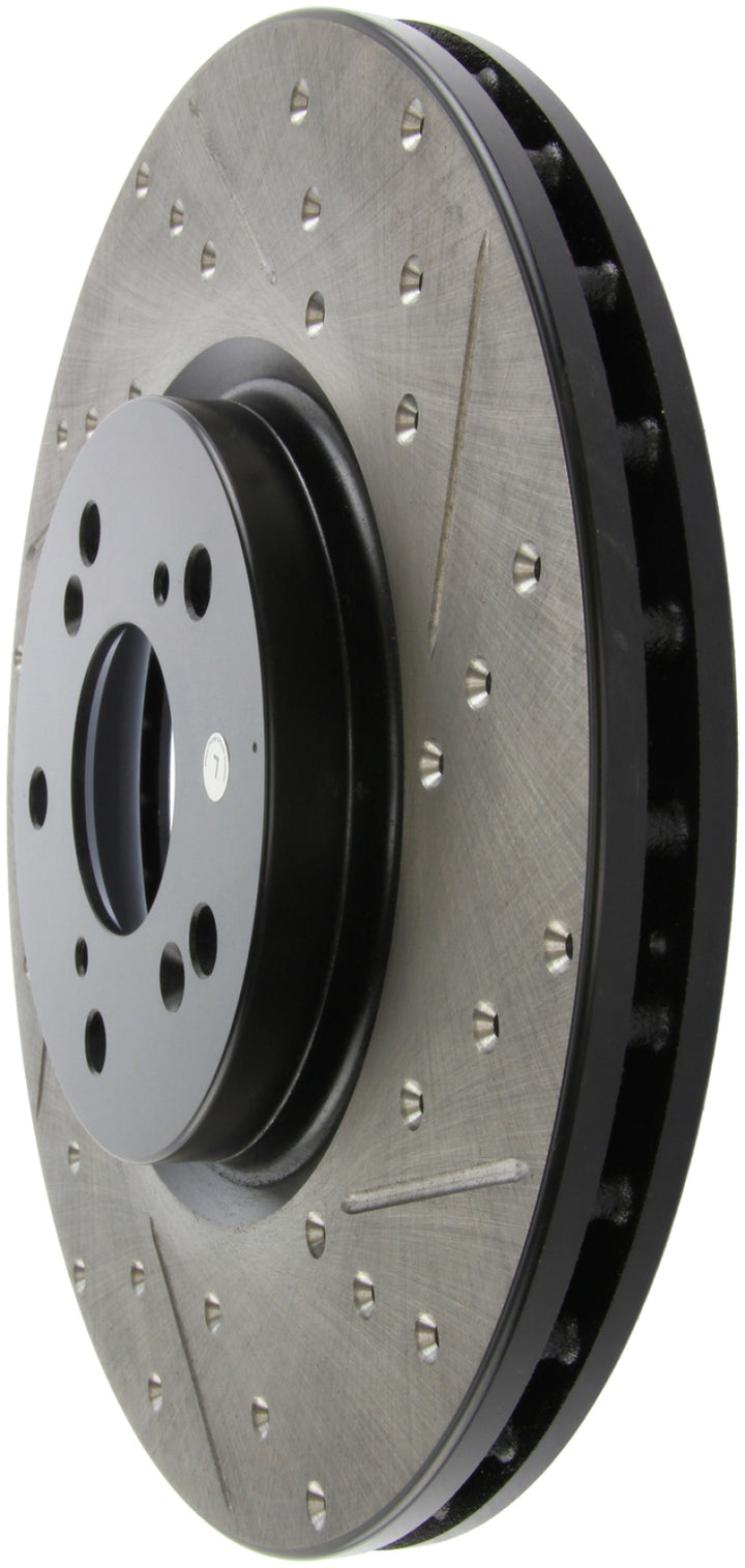 StopTech 04-08 Acura TL (Brembo Caliber) SportStop Slotted & Drilled Left Front Rotor - Bull Strap