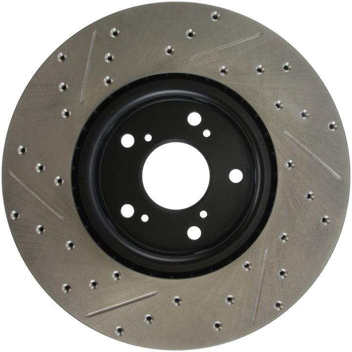 StopTech 04-08 Acura TL (Brembo Caliber) SportStop Slotted & Drilled Left Front Rotor - Bull Strap