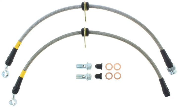 StopTech 04-08 Acura TSX / 03-07 Honda Accord Front SS Brake Lines - Bull Strap