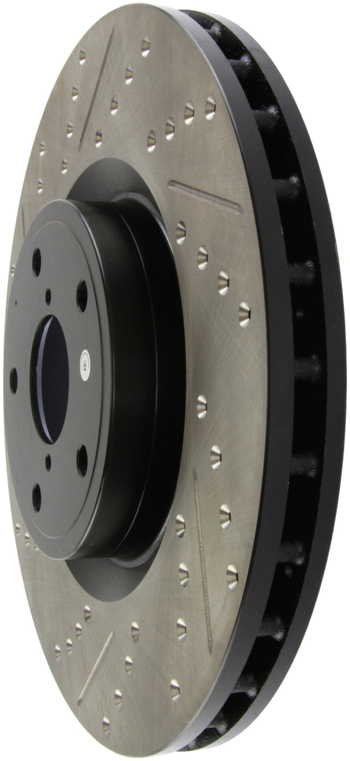 StopTech 05-10 Subaru Impreza WRX/STi Slotted & Drilled Right Front Rotor - Bull Strap