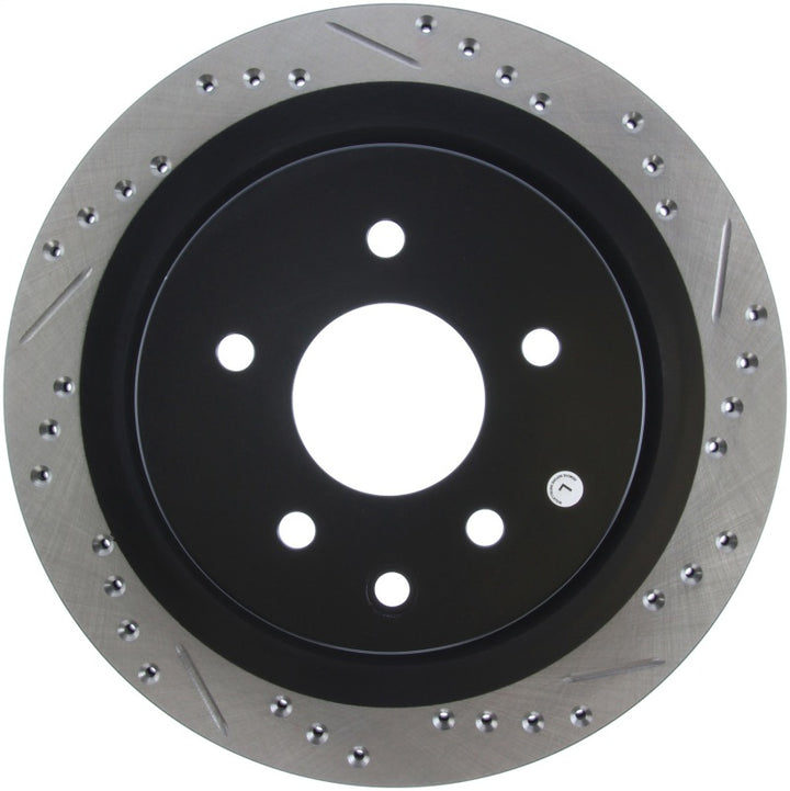 StopTech 06-07 350Z / 05-07 G35 / 06-07 G35X SportStop Slotted & Drilled Rear Left Rotor - Bull Strap