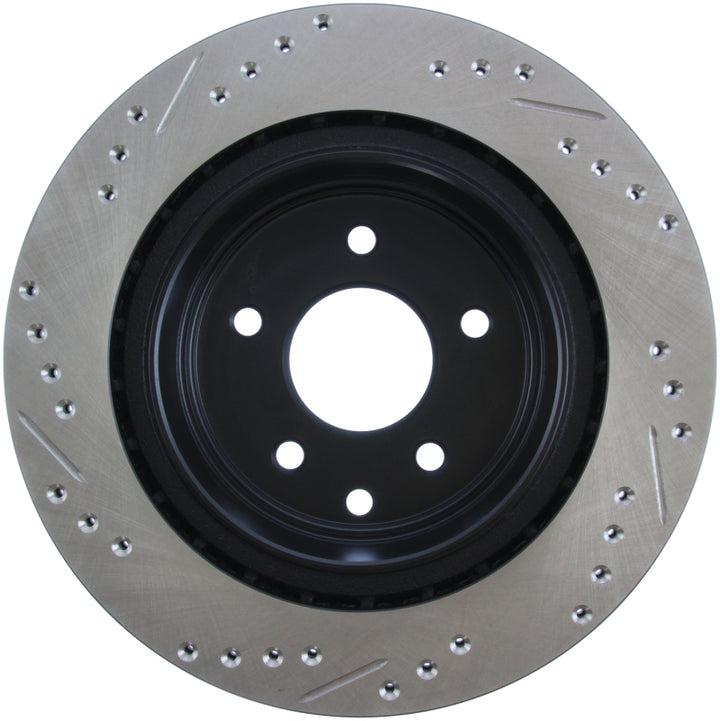 StopTech 06-07 350Z / 05-07 G35 / 06-07 G35X SportStop Slotted & Drilled Rear Left Rotor - Bull Strap