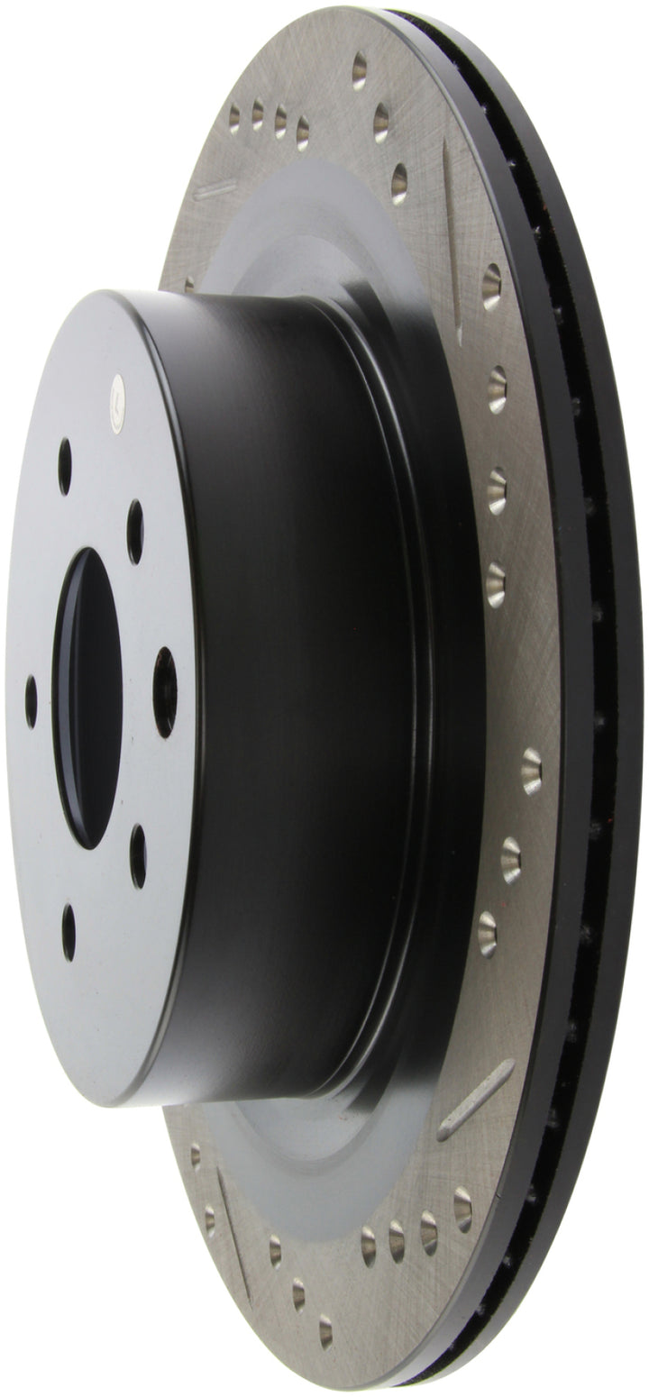 StopTech 06-07 350Z / 05-07 G35 / 06-07 G35X SportStop Slotted & Drilled Rear Left Rotor - Bull Strap