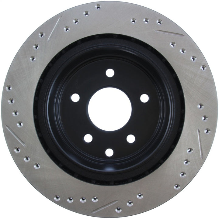 StopTech 06-07 350Z / 05-07 G35 / 06-07 G35X SportStop Slotted & Drilled Rear Left Rotor - Bull Strap
