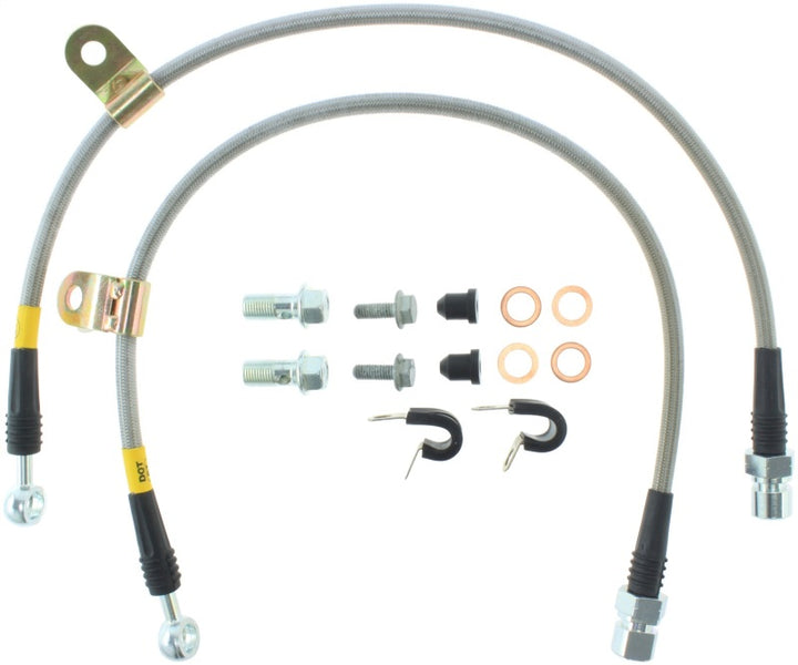 StopTech 06-07 Chrysler 300C SRT-8 Stainless Steel Front Brake Lines - Bull Strap