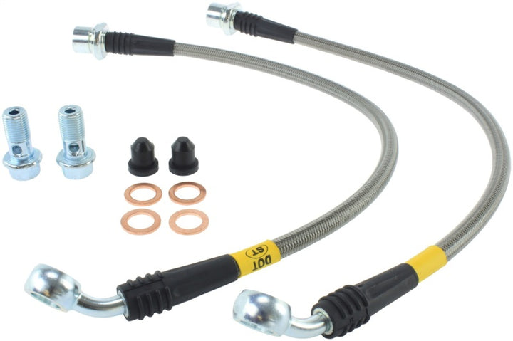 StopTech 06-08 Lexus IS350 / 06 GS300/GS430 Stainless Steel Front Brake Lines - Bull Strap