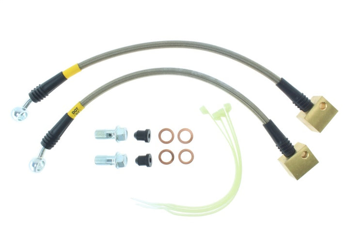 StopTech 06-09 Chevy Trailblazer Stainless Steel Rear Brake Lines - Bull Strap