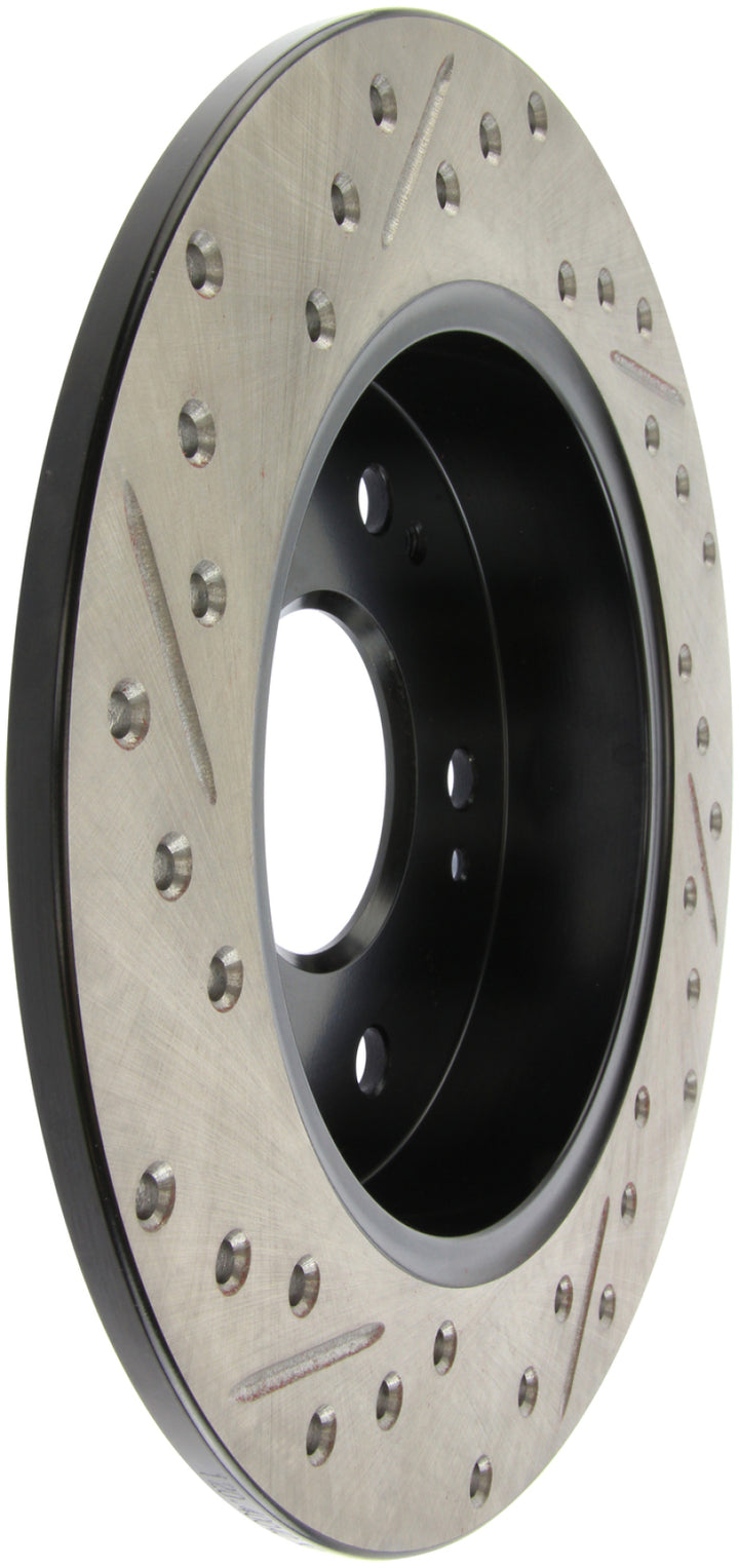 StopTech 06-09 Honda Civic Ex/Si Slotted & Drilled Left Rear Rotor - Bull Strap