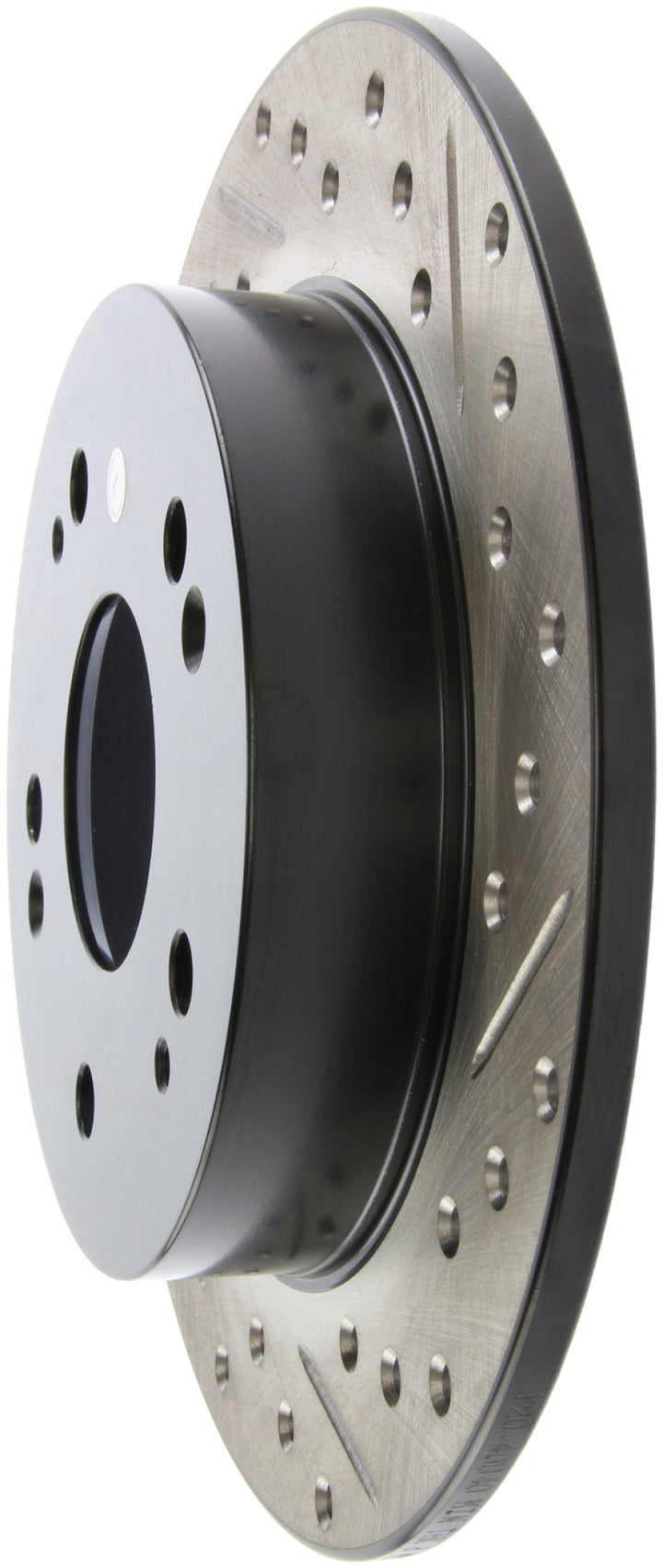 StopTech 06-09 Honda Civic Ex/Si Slotted & Drilled Left Rear Rotor - Bull Strap