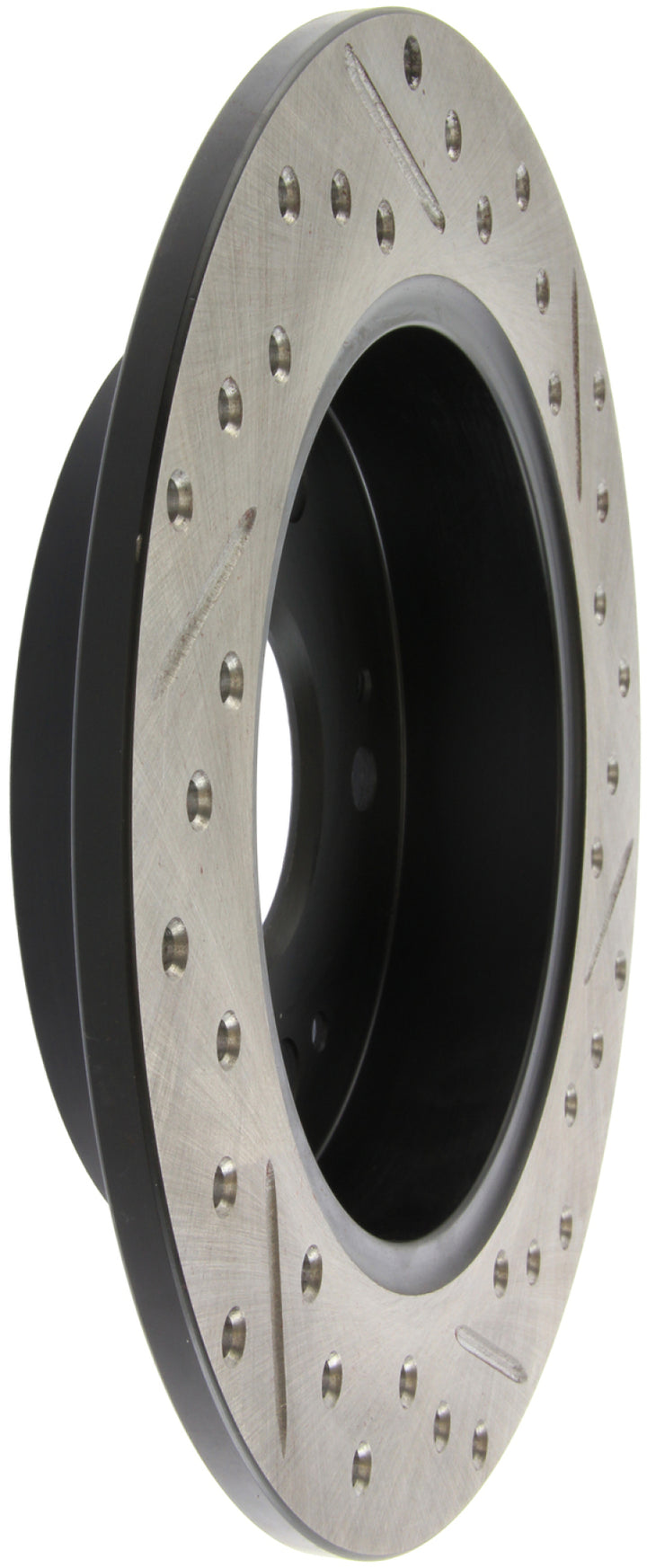 StopTech 06-09 Honda Civic Ex/Si Slotted & Drilled Right Rear Rotor - Bull Strap