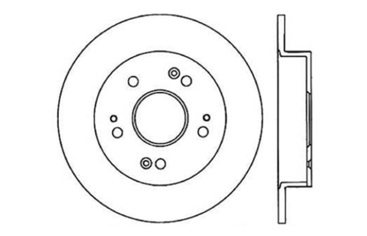 StopTech 06-09 Honda Civic Ex/Si Slotted & Drilled Right Rear Rotor - Bull Strap