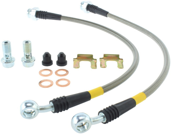 StopTech 06-09 Pontiac Solstice Stainless Steel Rear Brake Line Kit - Bull Strap