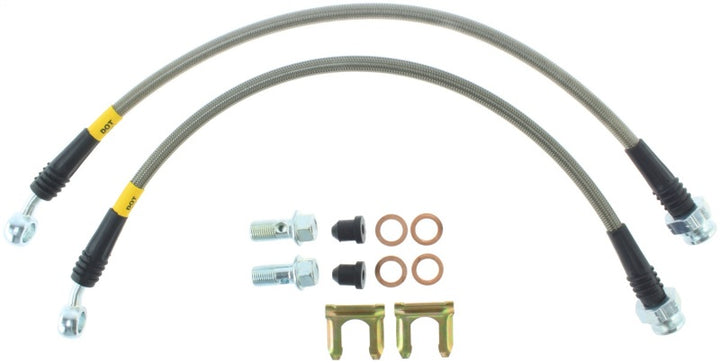 StopTech 06-09 Pontiac Solstice Stainless Steel Rear Brake Line Kit - Bull Strap
