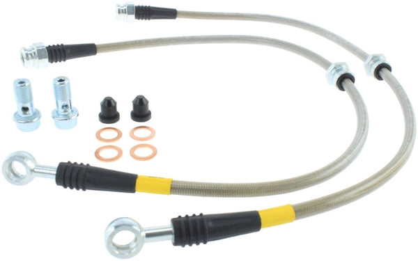 StopTech 06-12 Mitsubishi Eclipse Stainless Steel Front Brake Lines - Bull Strap