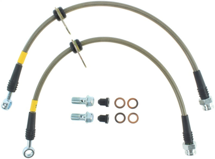 StopTech 06-12 Mitsubishi Eclipse Stainless Steel Rear Brake Lines - Bull Strap