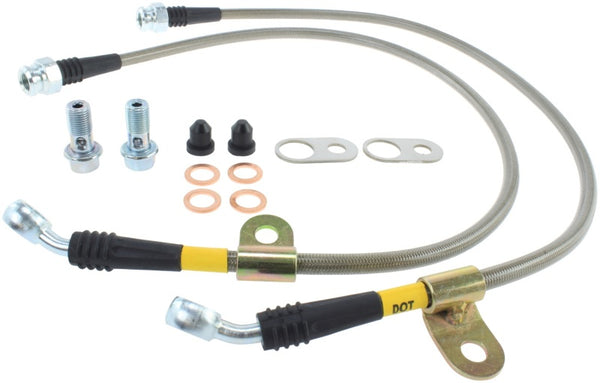 StopTech 06-15 Mazda Miata Stainless Steel Front Brake Line Kit for 4300 - Bull Strap