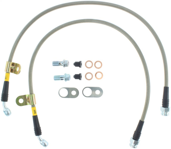 StopTech 06-15 Mazda Miata Stainless Steel Front Brake Line Kit for 4300 - Bull Strap