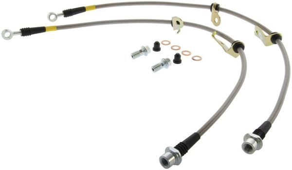 StopTech 06-17 Lexus HS250h / Toyota RAV4 Stainless Steel Front Brake Lines - Bull Strap