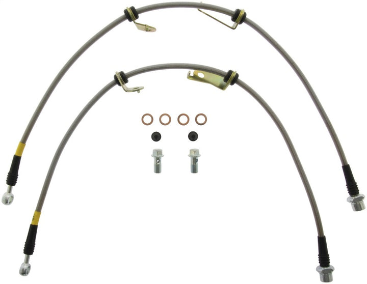StopTech 06-17 Lexus HS250h / Toyota RAV4 Stainless Steel Front Brake Lines - Bull Strap