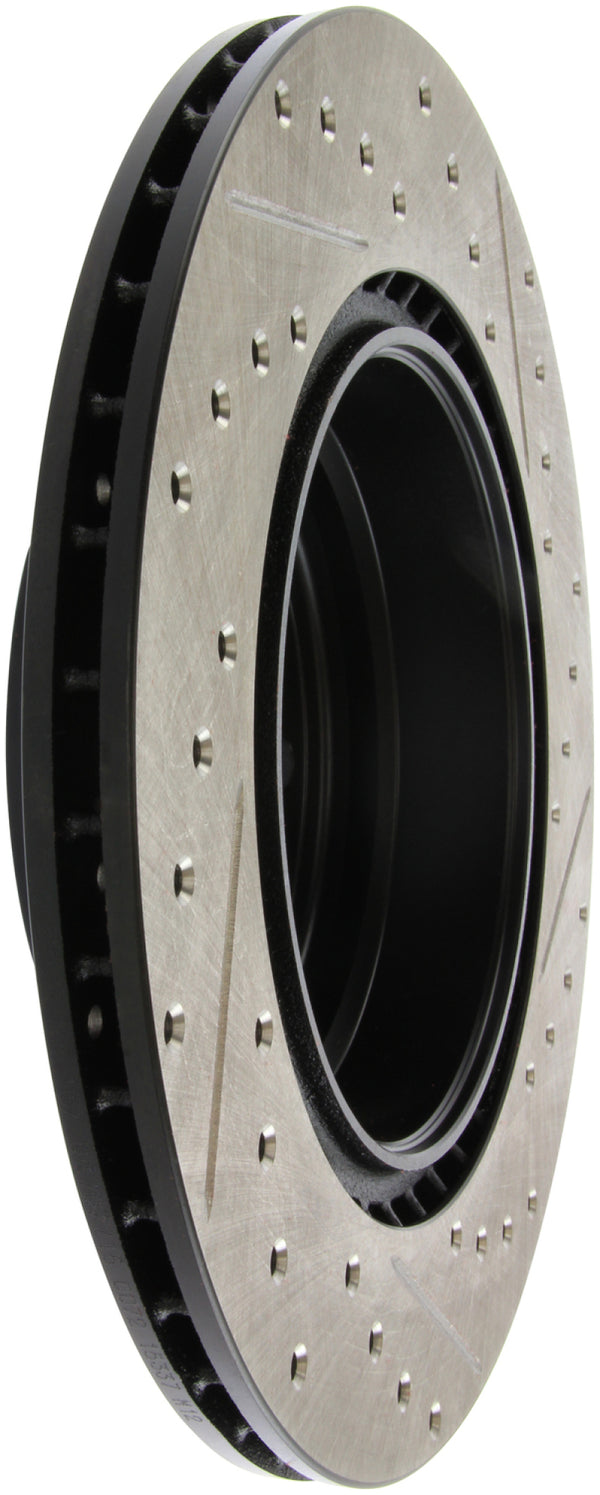 StopTech 06 BMW 330 / 07-09 BMW 335 Slotted & Drilled Right Rear Rotor - Bull Strap