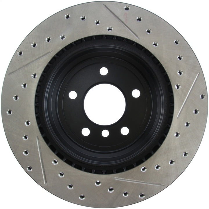 StopTech 06 BMW 330 / 07-09 BMW 335 Slotted & Drilled Right Rear Rotor - Bull Strap
