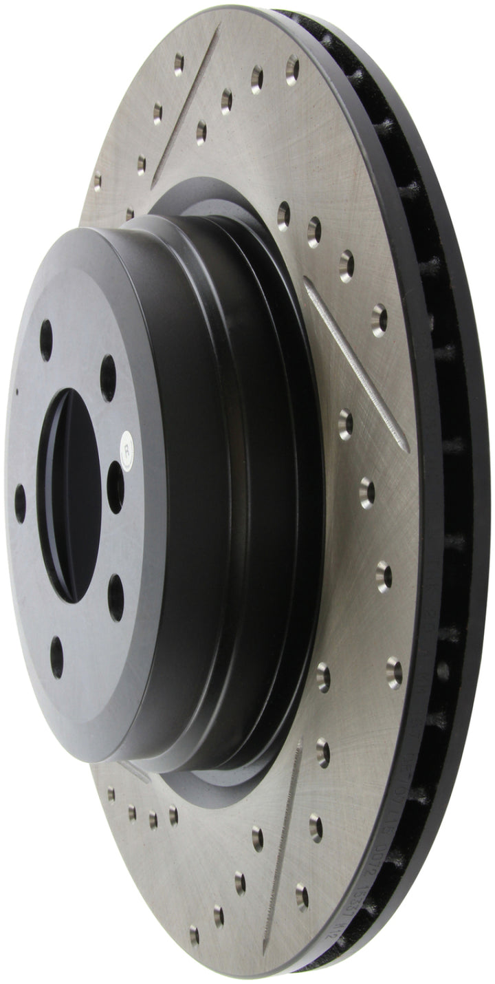 StopTech 06 BMW 330 / 07-09 BMW 335 Slotted & Drilled Right Rear Rotor - Bull Strap