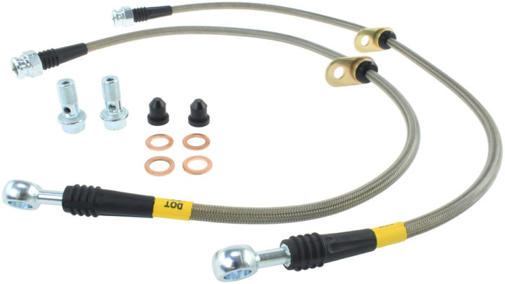 StopTech 06+ Civic Si Stainless Steel Front Brake Lines - Bull Strap