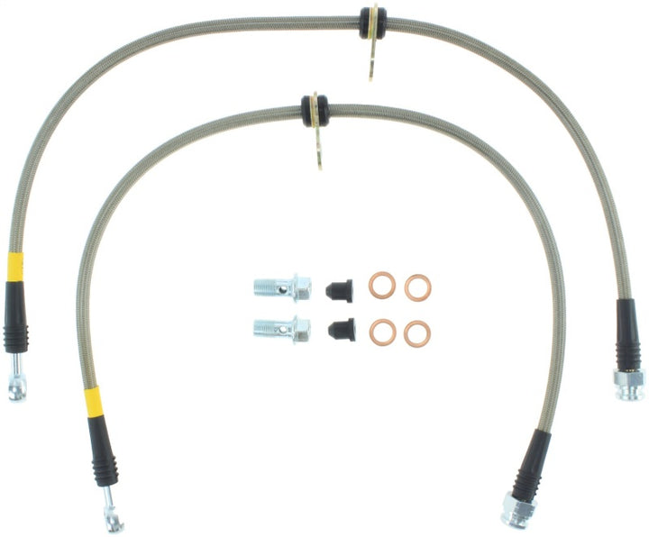 StopTech 06+ Civic Si Stainless Steel Front Brake Lines - Bull Strap