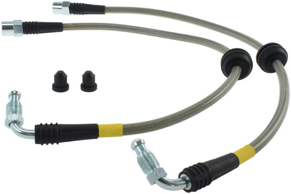 StopTech 07-08 Audi RS4 Front Stainless Steel Brake Line Kit - Bull Strap