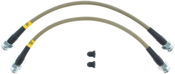 StopTech 07-08 Honda Fit Stainless Steel Rear Brake Lines - Bull Strap