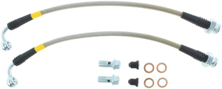 StopTech 07-08 Infiniti G35 Rear Stainless Steel Brake Lines - Bull Strap