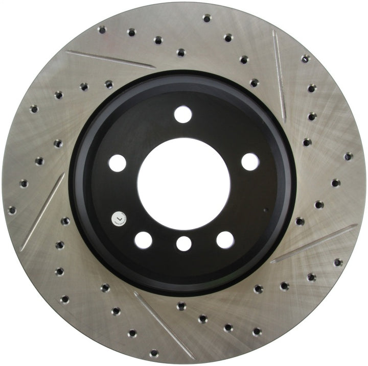 StopTech 07-09 BMW 335 (E90/E92/E93) Slotted & Drilled Left Front Rotor - Bull Strap