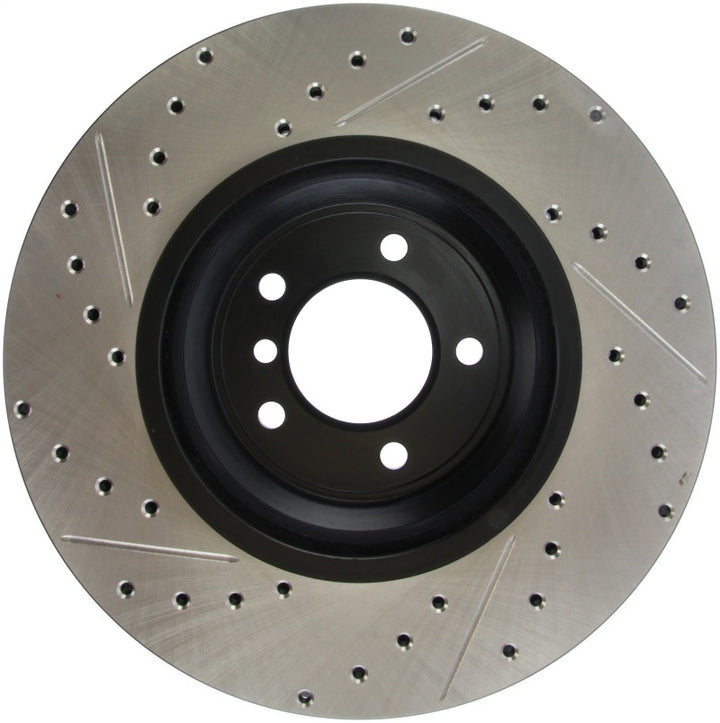 StopTech 07-09 BMW 335 (E90/E92/E93) Slotted & Drilled Left Front Rotor - Bull Strap