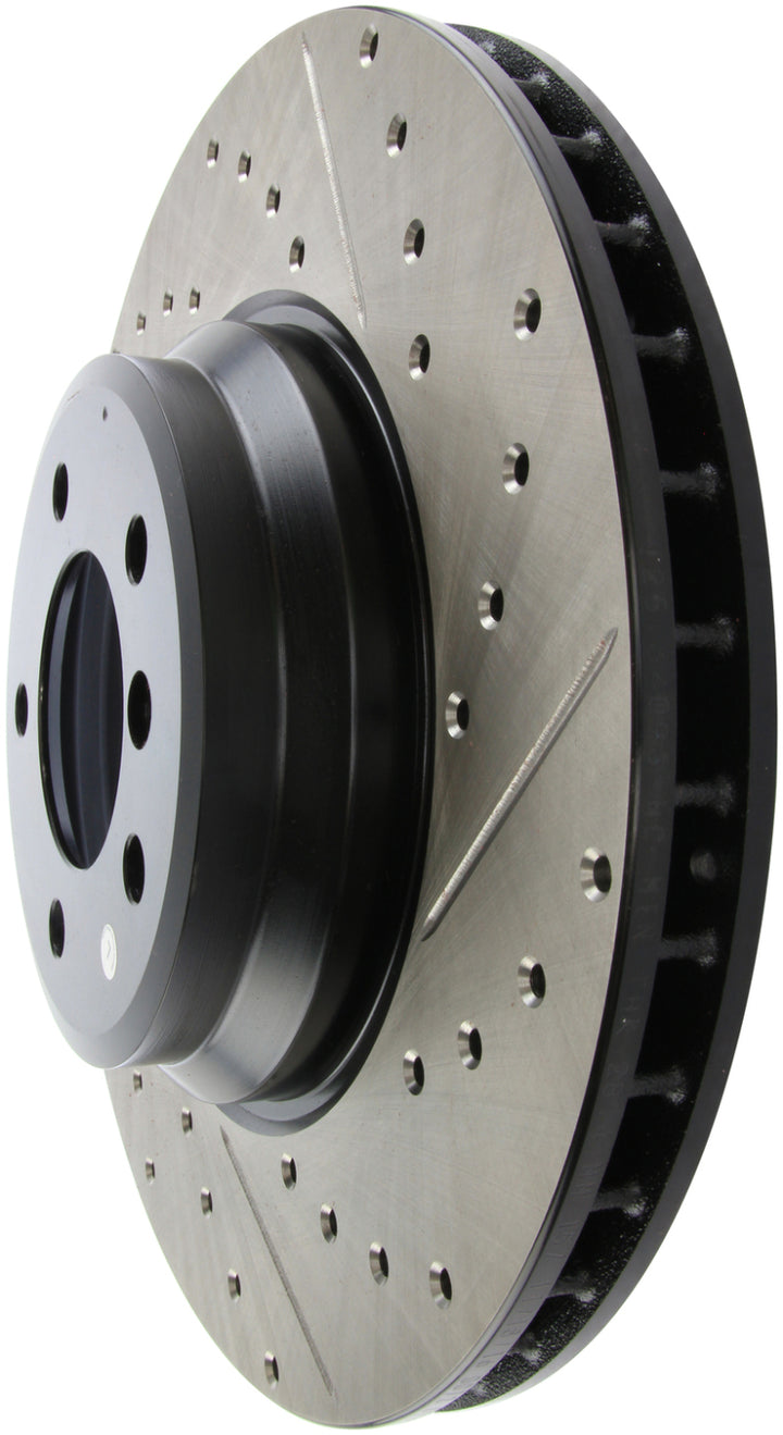 StopTech 07-09 BMW 335 (E90/E92/E93) Slotted & Drilled Left Front Rotor - Bull Strap