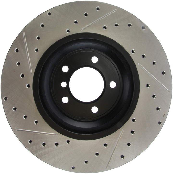 StopTech 07-09 BMW 335 (E90/E92/E93) Slotted & Drilled Left Front Rotor - Bull Strap