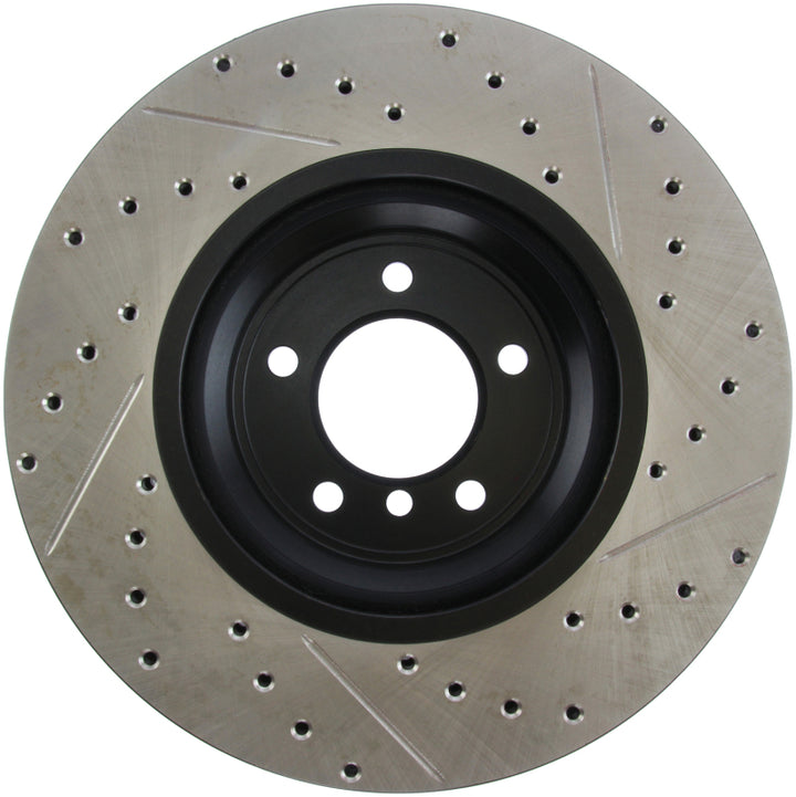 StopTech 07-09 BMW 335 (E90/E92/E93) Slotted & Drilled Right Front Rotor - Bull Strap