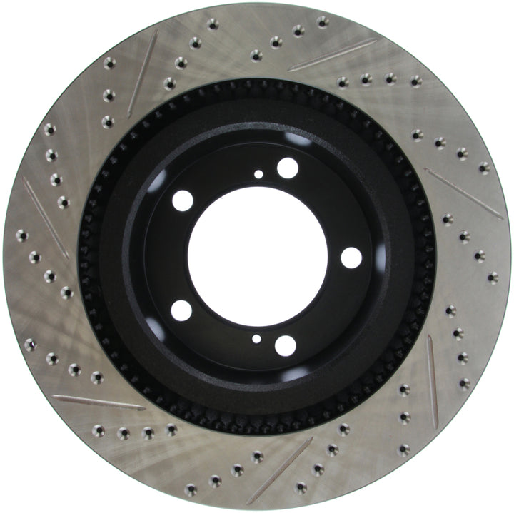 StopTech 07-09 Toyota Tundra / 08-09 Toyota Sequoia Front Left Slotted & Drilled Rotor - Bull Strap