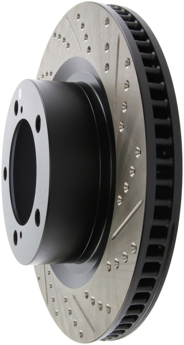 StopTech 07-09 Toyota Tundra / 08-09 Toyota Sequoia Front Left Slotted & Drilled Rotor - Bull Strap